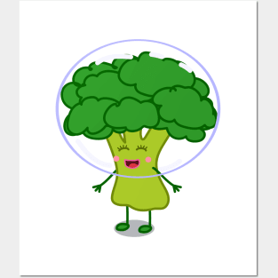 Cute Design Broccoli Vegetables Love Posters and Art